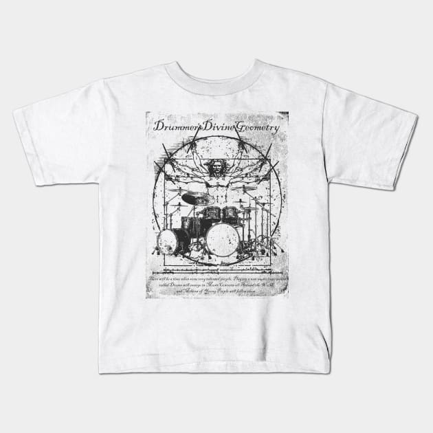 Cool Tees Da Vinci Drums Perfect Drummer Kids T-Shirt by COOLTEESCLUB